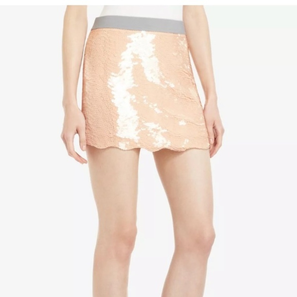 BCBGMAXAZRIA pink sequin Michaela mini skirt S